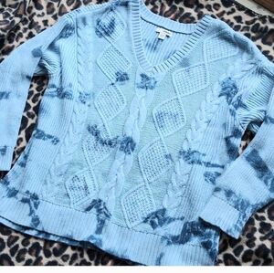 Sonoma  Blue Cable knit v neck sweater